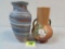 (2) Antique Pottery Vases Weller 7