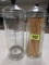 Antique Barbicide & Straws Glass Containers/ Cannisters