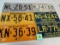 Grouping (6) Vintage Michigan License Plates 1947, 1950, 62, 65