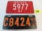 1954 New Jersey & 1961 Indiana Motorcycle License Plates