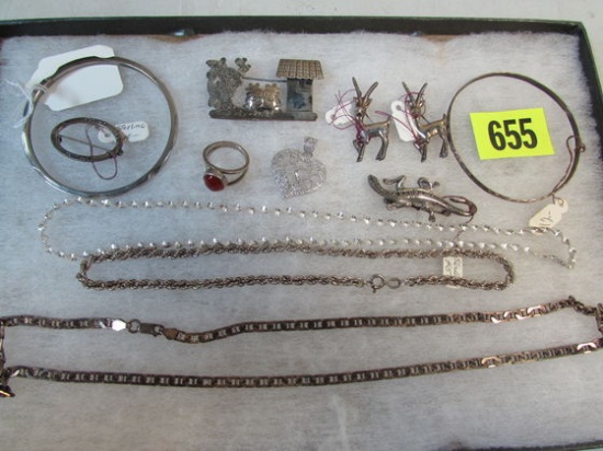 Grouping Of Estate Jewelry All Sterling Silver