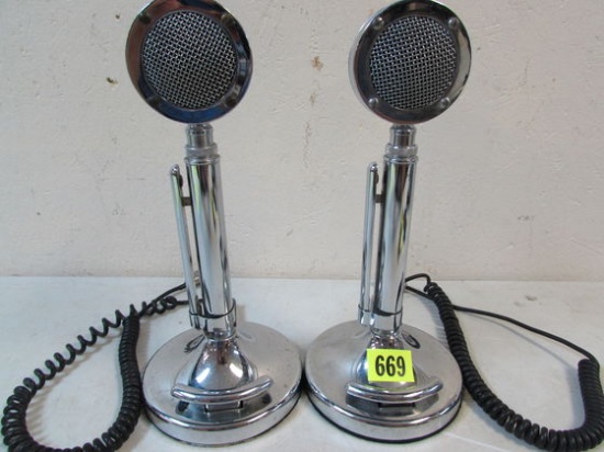 (2) Vintage Astatic Chrome Microphones