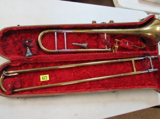 Vintage Melotone Trombone W/ Extra Mouthpiece In Case