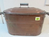 Antique Copper Wash Tub/ Basin With Lid.