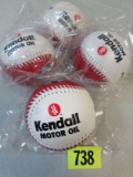 Lot (4) Kendall Motor Oil Promotional Baseballs