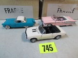 (3) Franklin Mint 1:43 Diecast Cars Mib