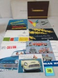 Lot (10) Antique 1950's/early 60s Foreign Car Brochures Triumph, Opel, Vauxhall+