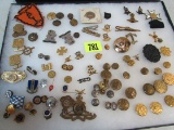 Case Lot Of Antique & Vintage Pins, Button, Misc. Mostly Military