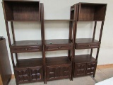 Vintage Teak Wood Mid-century Shelves/ Cabinet Set