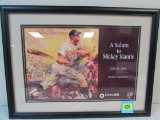 1996 Promotional Mickey Mantle Day Poster Signed By Leroy Neiman