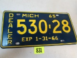 1965 Michigan Dealer License Plate