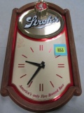 Vintage 1985 Dated Stroh's Beer Advertising Clock 9 X 18