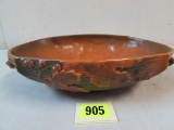 Antique Roseville 414-10 Bushberry Console Bowl (very Tiny Chip)