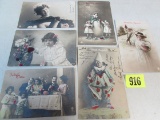 Lot (6) Antique 1900's German Tinted Rppc Real Photos Victorian Children