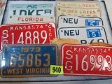 Lot (9) Vintage Motorcycle License Plates (various States)