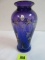 Fenton Hand Painted Purple Amethyst Vase, 9.5