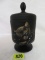 Fenton Ebony Satin Hand Painted Chessie Jar