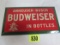 Excellent Antique (ca. 1940's) Budweiser Tin Sign 5 x 9