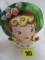 Vintage 1956 Relpo Porcelain Head Vase Wall Pocket 