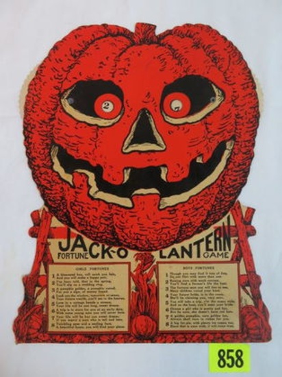 Rare! Antique Jack-O-Lantern Fortune Halloween Game