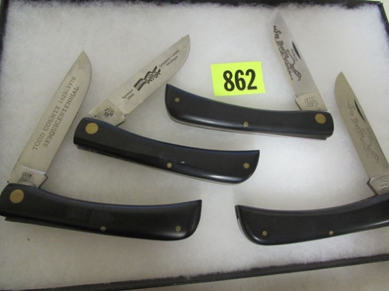 (4) Vintage Case XX #2138 Sodbuster Folding Knives