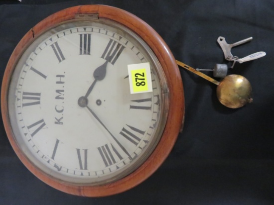 Antique Key Wind Wall Clock (K.C.M.H.)