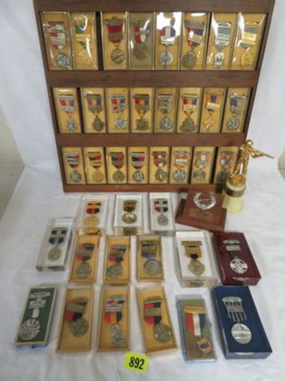 Collection of Vintage 1950s-1960s Shooting Medals and Trophies