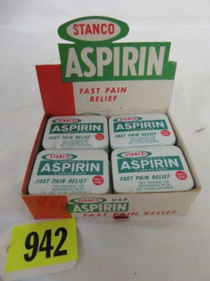 NOS Vintage Stanco Aspirin Store Display Box w/ Full Contents