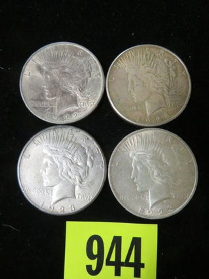 Group of (4) Peace Silver Dollars