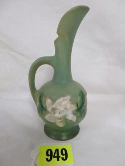 Vintage Roseville Pottery (616-6") Green Gardenia 6" Ewer