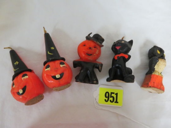 Grouping of (5) Vintage Gurley Halloween Candles