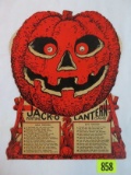 Rare! Antique Jack-O-Lantern Fortune Halloween Game