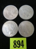 Group of (4) Peace Silver Dollars