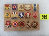 Grouping of (15) US Military Unit Enameled Insignia Lapel Pins