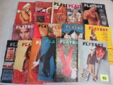 Lot of (16) 1960s - 1970s Vintage Playboy Magazines