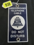 Antique Bell System Telephone Porcelain Sign 4 x 7