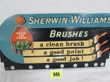 Antique Sherwin Williams Brushes Tin Rack Top Sign