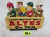 Vintage Altes Beer 1950's Pastic Embossed Counter Top Sign