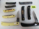Lot (9) Case XX Sod Buster & Sod Buster Jr. Folding Knives