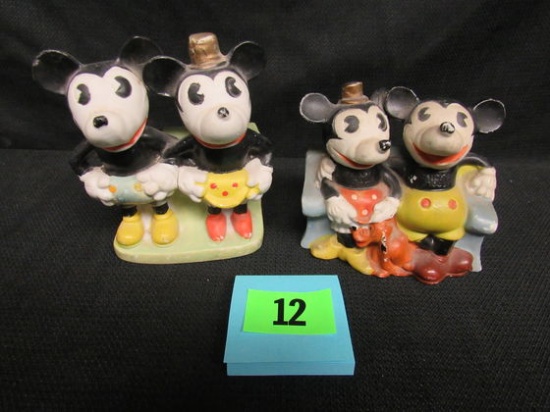 Mickey & Minnie Mouse 1930's Bisque's