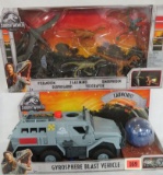 Jurassic World Dinosaur Boxed Set + Gyrospere Blast Vehicle Sealed Mib