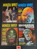 Monster World #1, 4, 8, 9 Silver Age Warren Pub.