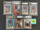 Lot (7) Chipper Jones Rookie & Insert Cards. All Graded