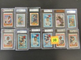 Lot (12) 1970's Kellogg's Baseball Cards; All Graded