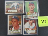 Lot (4) 1952 Topps Baseball Cards