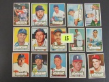 Lot (15 Diff) 1952 Topps Baseball Cards
