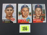 Lot (3) 1953 Topps High Number Baseball Cards