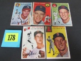 1954 Topps Baseball Semi-star Lot Mathews, Wilhelm, Rosen+