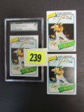 Lot (3) 1980 Topps #482 Rickey Henderson Rookie Cards W/ Sgc 88