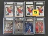 Lot (8) Michael Jordan Insert Cards; All Graded